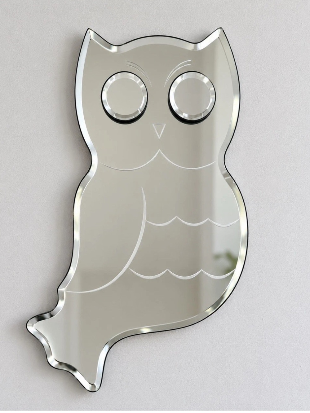 Pottery Barn Kids 2012 Etched Owl Mirror 14” x 7” Nursery Wall Decor